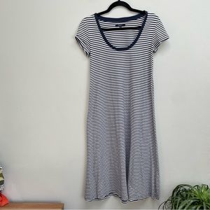 Madewell striped maxi dress short sleeve scoop neck size XS
